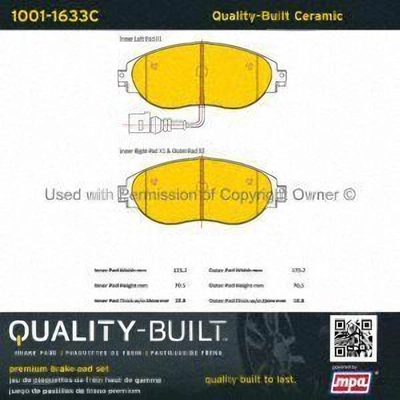 Front Ceramic Pads by QUALITY-BUILT - 1001-1633C pa1