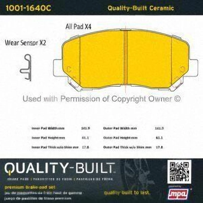 Front Ceramic Pads by QUALITY-BUILT - 1001-1640C pa2
