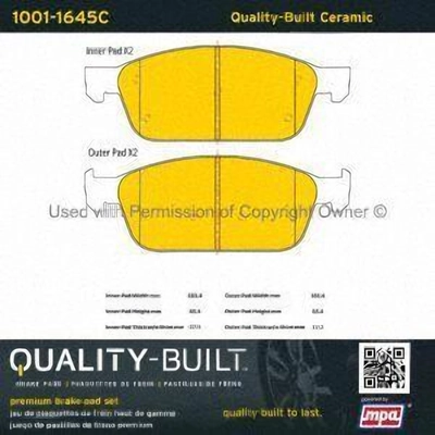 Front Ceramic Pads by QUALITY-BUILT - 1001-1645C pa2