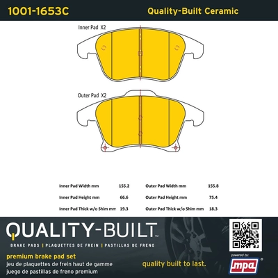 QUALITY-BUILT - 1001-1653C - Front Disc Brake Pad Set pa1