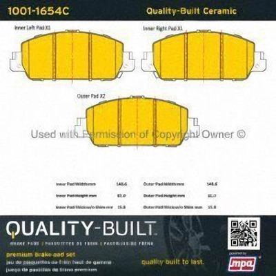 Front Ceramic Pads by QUALITY-BUILT - 1001-1654C pa5