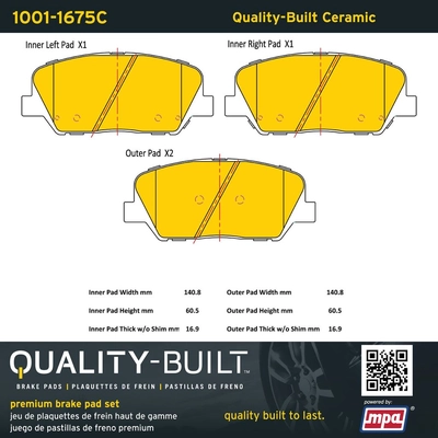 QUALITY-BUILT - 1001-1675C - Front Disc Brake Pad Set pa1