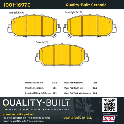 QUALITY-BUILT - 1001-1697C - Front Disc Brake Pad Set pa1