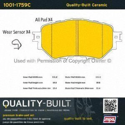 Front Ceramic Pads by QUALITY-BUILT - 1001-1759C pa1