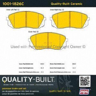 Front Ceramic Pads by QUALITY-BUILT - 1001-1826C pa1