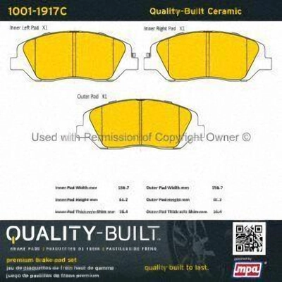 Front Ceramic Pads by QUALITY-BUILT - 1001-1917C pa1