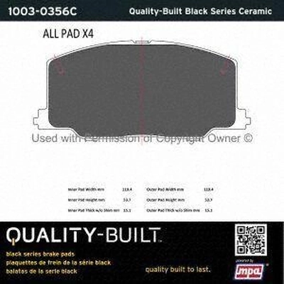 Front Ceramic Pads by QUALITY-BUILT - 1003-0356C pa1