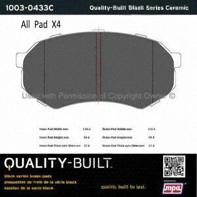 Front Ceramic Pads by QUALITY-BUILT - 1003-0433C pa1