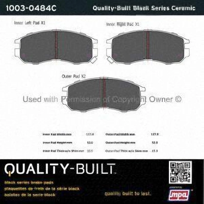 Front Ceramic Pads by QUALITY-BUILT - 1003-0484C pa1