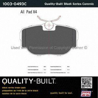 Front Ceramic Pads by QUALITY-BUILT - 1003-0493C pa1