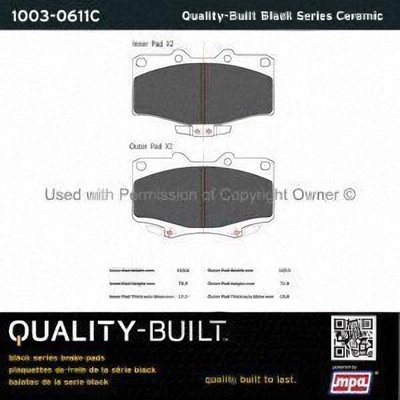 Front Ceramic Pads by QUALITY-BUILT - 1003-0611C pa1