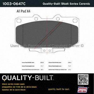 Front Ceramic Pads by QUALITY-BUILT - 1003-0647C pa4