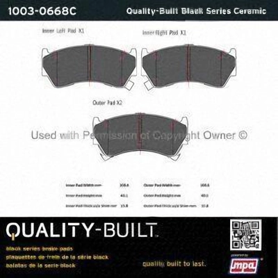 Front Ceramic Pads by QUALITY-BUILT - 1003-0668C pa1