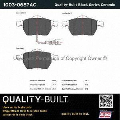 Front Ceramic Pads by QUALITY-BUILT - 1003-0687AC pa1