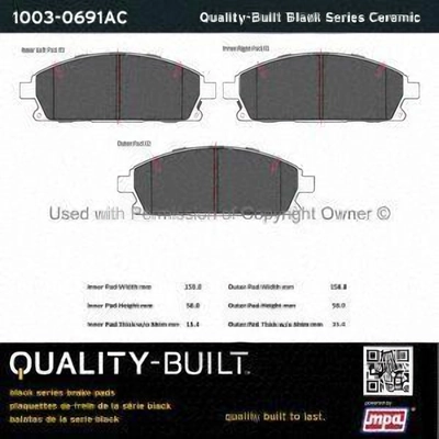 Front Ceramic Pads by QUALITY-BUILT - 1003-0691AC pa1