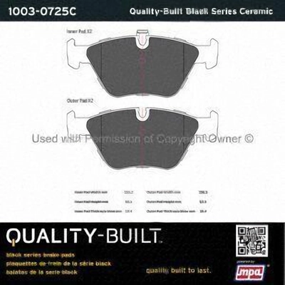 Front Ceramic Pads by QUALITY-BUILT - 1003-0725C pa1