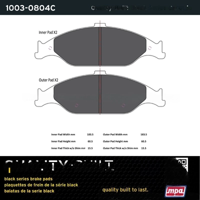 QUALITY-BUILT - 1003-0804C - Front Disc Brake Pad Set pa1