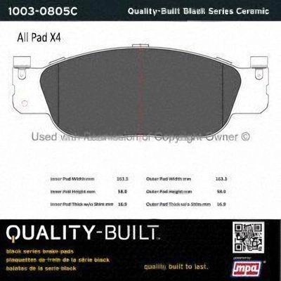 Front Ceramic Pads by QUALITY-BUILT - 1003-0805C pa5