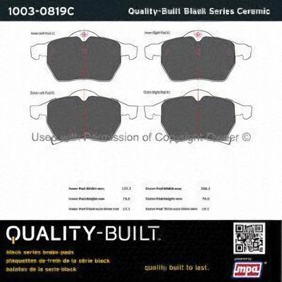 Front Ceramic Pads by QUALITY-BUILT - 1003-0819C pa1