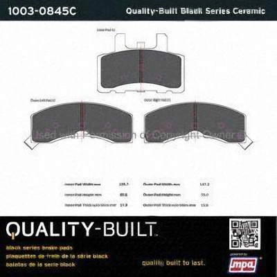 Front Ceramic Pads by QUALITY-BUILT - 1003-0845C pa1