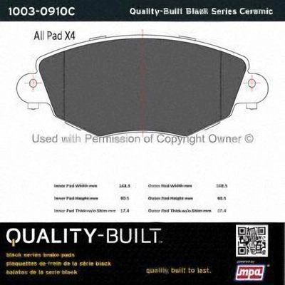 Front Ceramic Pads by QUALITY-BUILT - 1003-0910C pa1