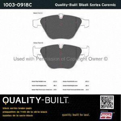 Front Ceramic Pads by QUALITY-BUILT - 1003-0918C pa1