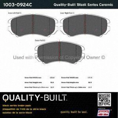 Front Ceramic Pads by QUALITY-BUILT - 1003-0924C pa2