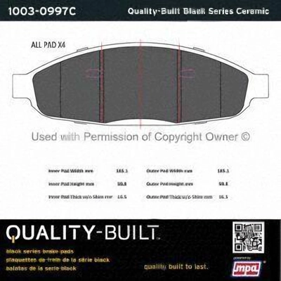 Front Ceramic Pads by QUALITY-BUILT - 1003-0997C pa1