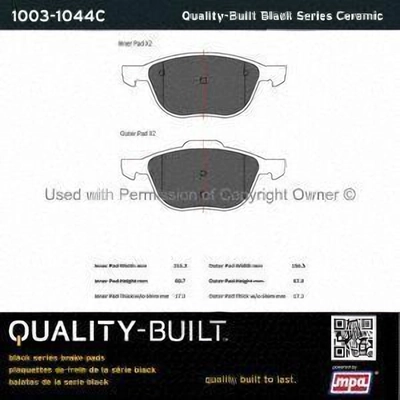 Front Ceramic Pads by QUALITY-BUILT - 1003-1044C pa1