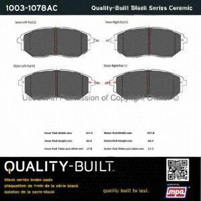 Front Ceramic Pads by QUALITY-BUILT - 1003-1078AC pa2