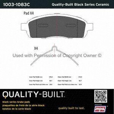 Front Ceramic Pads by QUALITY-BUILT - 1003-1083C pa5