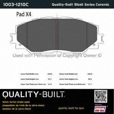 Front Ceramic Pads by QUALITY-BUILT - 1003-1210C pa5