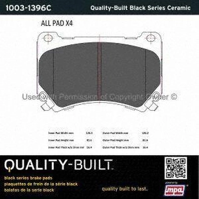 Front Ceramic Pads by QUALITY-BUILT - 1003-1396C pa2