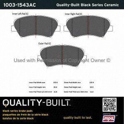 Front Ceramic Pads by QUALITY-BUILT - 1003-1543AC pa1