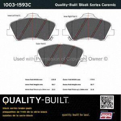 Front Ceramic Pads by QUALITY-BUILT - 1003-1593C pa1