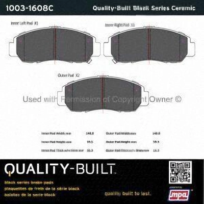 Front Ceramic Pads by QUALITY-BUILT - 1003-1608C pa1