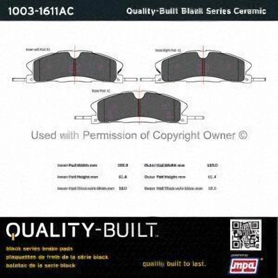 Front Ceramic Pads by QUALITY-BUILT - 1003-1611AC pa2