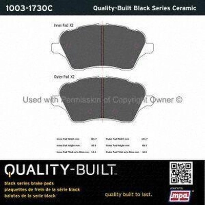 Front Ceramic Pads by QUALITY-BUILT - 1003-1730C pa1