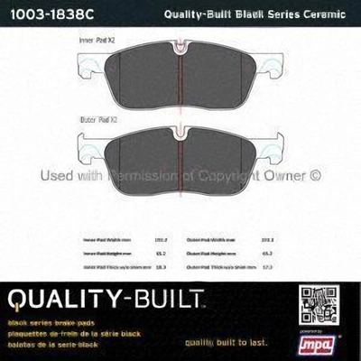 Front Ceramic Pads by QUALITY-BUILT - 1003-1838C pa2