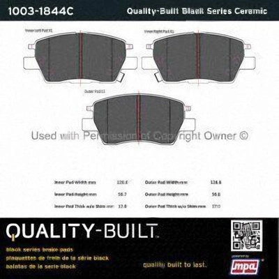 Front Ceramic Pads by QUALITY-BUILT - 1003-1844C pa1