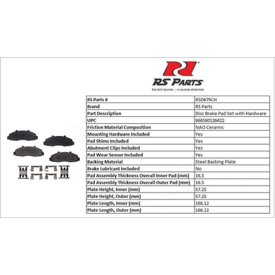 RS PARTS - RSD679CH - Front Ceramic Pads pa3