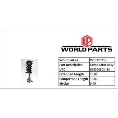 WORLDPARTS STRUTS - W1332323R - Front Complete Strut Assembly pa2