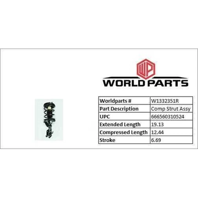 Front Complete Strut Assembly by WORLDPARTS STRUTS - W1332351R pa2