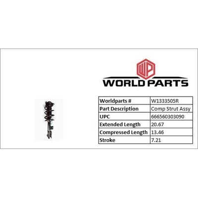 WORLDPARTS STRUTS - W1333505R - Front Complete Strut Assembly pa2