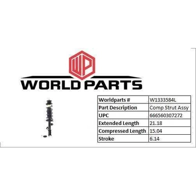 Front Complete Strut Assembly by WORLDPARTS STRUTS - W1333584L pa3