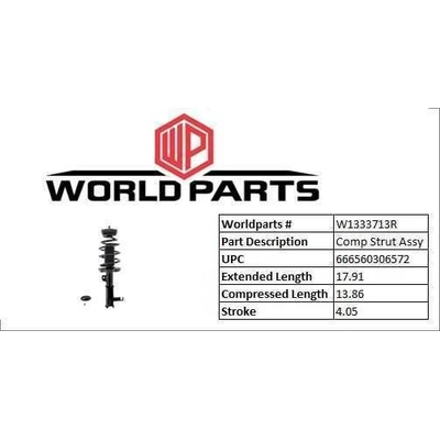 Front Complete Strut Assembly by WORLDPARTS STRUTS - W1333713R pa3