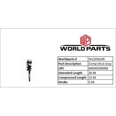 WORLDPARTS STRUTS - W1335632R - Front Complete Strut Assembly pa2