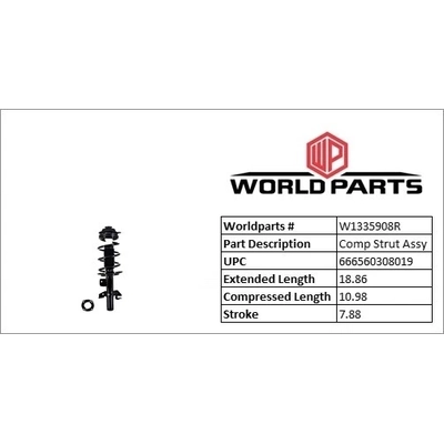 Front Complete Strut Assembly by WORLDPARTS STRUTS - W1335908R pa3