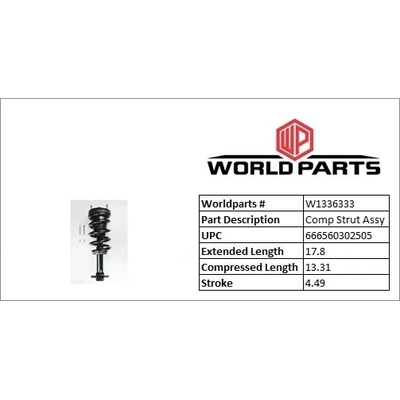 WORLDPARTS STRUTS - W1336333 - Front Complete Strut Assembly pa2