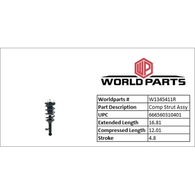 Front Complete Strut Assembly by WORLDPARTS STRUTS - W1345411R pa4